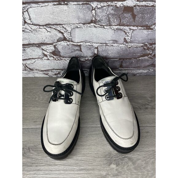 3.1 Phillip Lim White Leather Black Oxfords Lace Up Shoes Women Sz 40EU/9.5M US - Picture 13 of 16